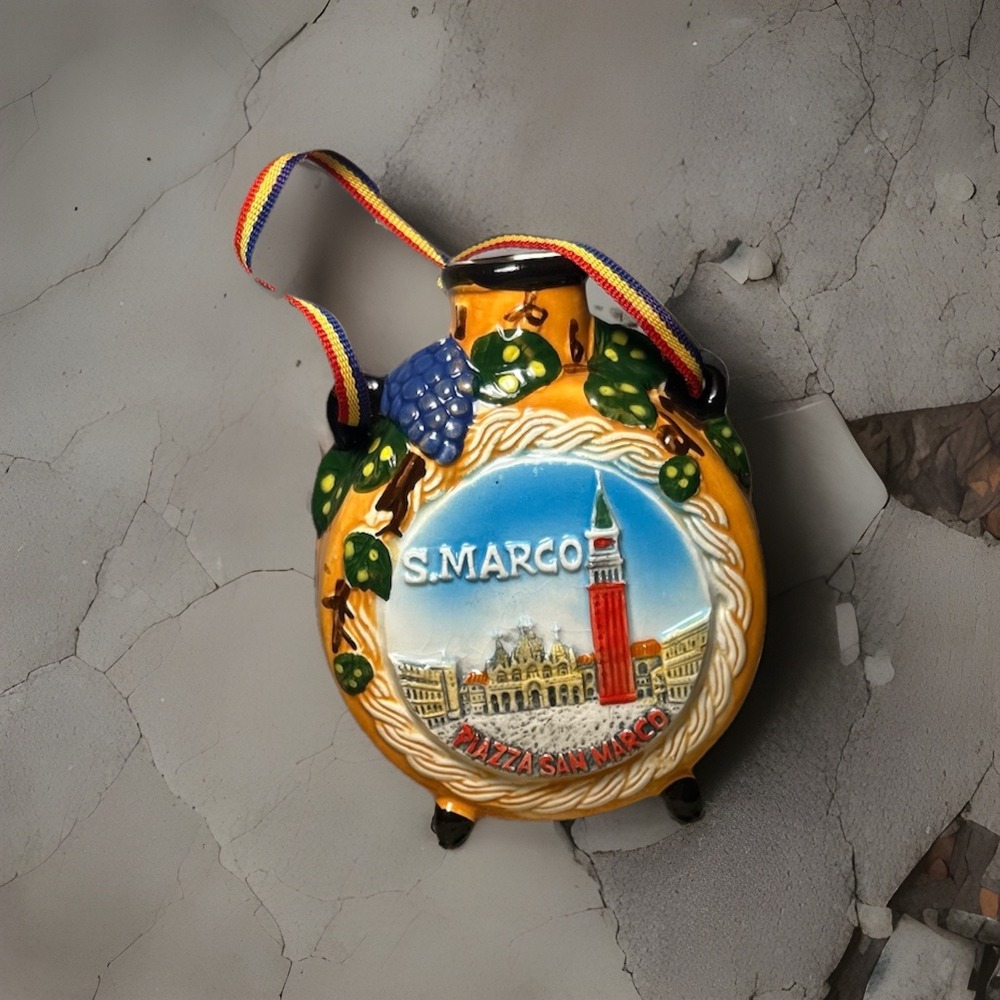 Vintage Ceramic Rialto St Marco Flask Decanter Made In Italy